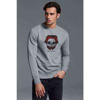 Metallica Kurukafa Baskılı Gri Erkek Sweatshirt