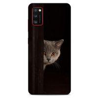 Lopard Samsung Galaxy A41 Uyumlu Kılıf Kediler (49) Ultra Silikon Kılıf Turuncu Gözler