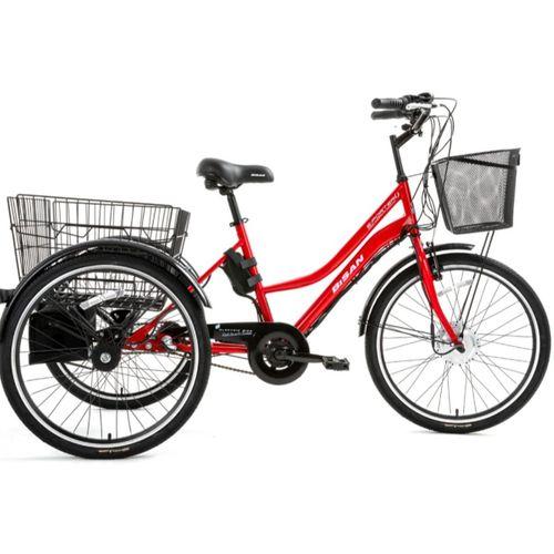 Bisan E-Porter Lit Elektrikli Kargo Bisikleti Bayrak Kırmızı