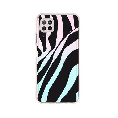 Huawei P40 Lite Zebra Desenli Premium Şeffaf Silikon Kılıf