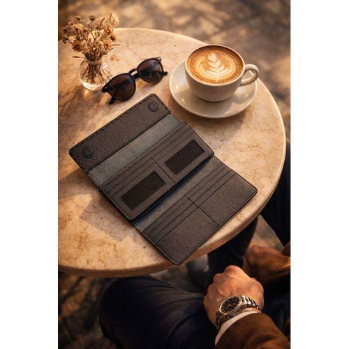 Hakiki Deri Mıknatıslı Kart Ve Telefon Bölmeli Unisex Cüzdan VS.BLKT.0938