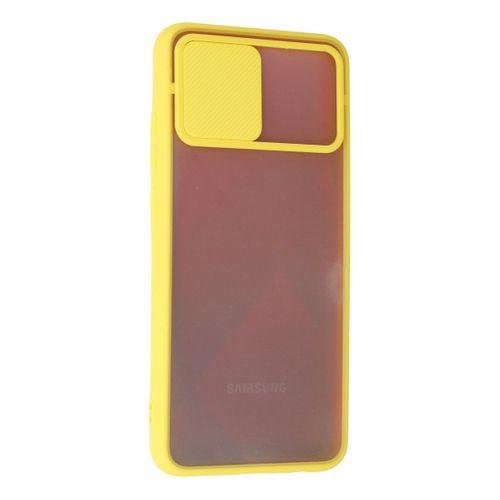 Newface Samsung Galaxy A02S Kılıf Palm Buzlu Kamera Sürgülü Silikon - Sarı