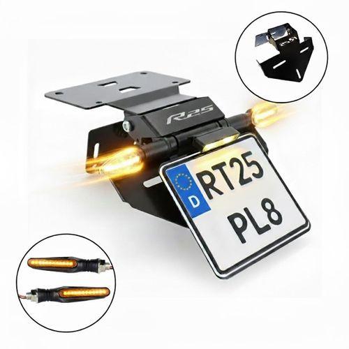 YAMAHA Yamaha R25 Uyumlu Katlanır Plakalık Takımı 2019-2024 (Kayar Led Sinyalli)