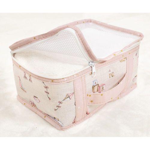 7'li Yenidoğan Hastane Çıkış Organizer Set - Bölmeli Bebek Bakım Çantası - 6 Parça Valiz İçi Düzenleyici (Pembe)