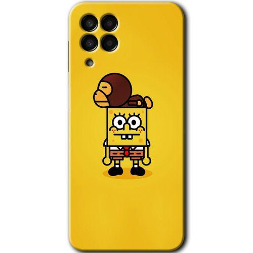Samsung Galaxy M33 Kılıf Baskılı Kapak - Sünger Bob +Tam Ekran Koruyucu