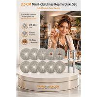 10 ADET 25 mm Elmas Kesici Disk Seti, Mini Cam Metal Ahşap Kesme Ucu 723232