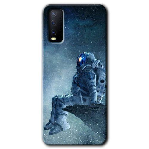 Vivo Y20 Kılıf HD Desen Baskılı Arka Kapak - Astronot Yalnızlığı