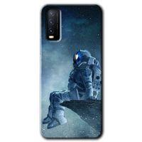 Vivo Y20 Kılıf HD Desen Baskılı Arka Kapak - Astronot Yalnızlığı