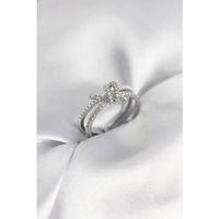 Gümüş Renk İncili Zirkon Taşlı Düğüm Kadın Yüzük