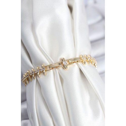 Pirinç VIP Seri Gold Renk Sıralı Damla Model Kadın Bileklik