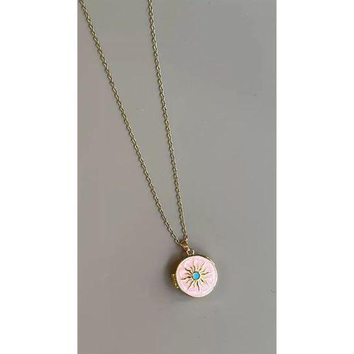 Kapaklı Güneş Kolye - Pembe