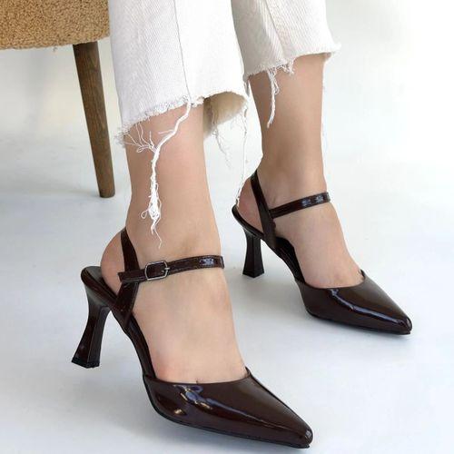 Suden Kahverengi Rugan Topuklu Ayakkabı