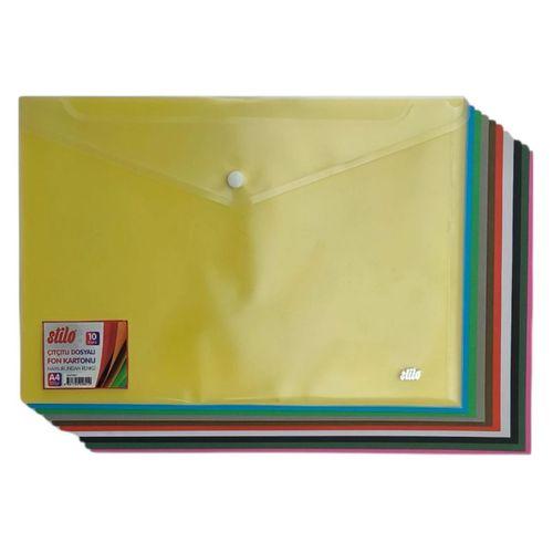 STİLO A4 FON KARTONU ÇITÇITLI DOSYALI 120 gr ( 10 Renk)