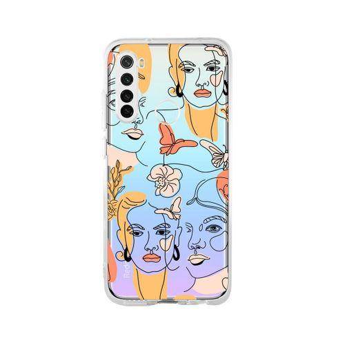 Redmi Note 8 Line Style Desenli Premium Şeffaf Silikon Kılıf