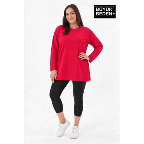 Kadın Tunik Büyük Beden ince Sweatshırt SPR26BTK990
