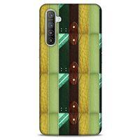 Oppo Realme XT Kılıf Patchwork (15) Antişok Kılıf Yeşil Kahve