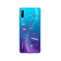 Huawei P30 Lite Seyehat Pulu Tasarımlı Premium Şeffaf Silikon Kılıf