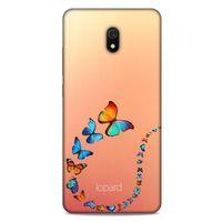 Xiaomi Redmi 8A Kılıf Kelebek Etkisi (47) Crystal Flex Kılıf Fuşya Sarı