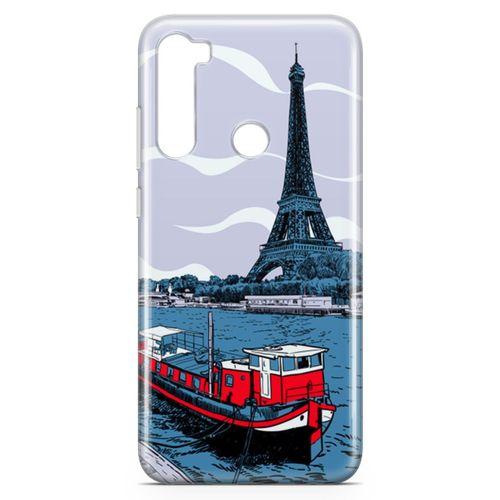 Xiaomi Redmi Note 8 Kılıf Eyfel Seine Nehri Arka Kapak Koruma Desenli Full Koruyucu