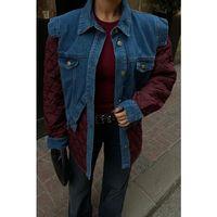 Denim Garnili Kapitone Ceket 7071