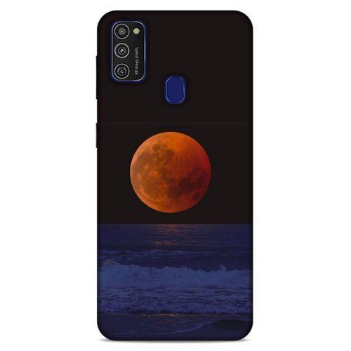 Lopard Samsung Galaxy M21 Uyumlu Kılıf Gece'S (38) Neo Hybrid Kılıf Kızıl Ay