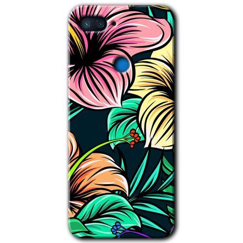 Xiaomi Mi 8 Lite Kılıf HD Desen Baskılı Arka Kapak+Temperli Cam - Çizim Çiçekler