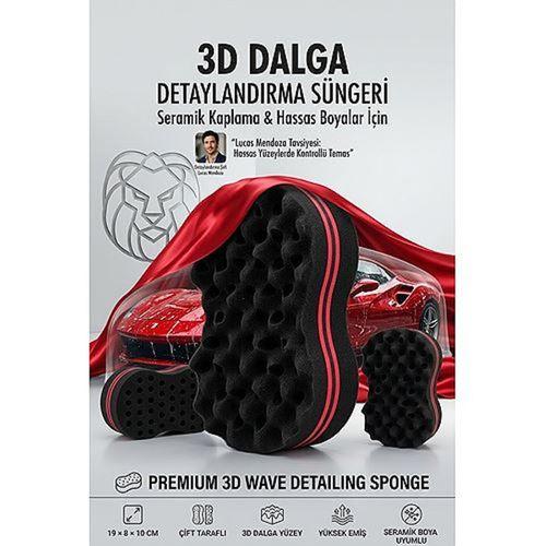 Premium 3D Dalga Seramaik Kaplamalara Özel Oto Detaylandırma Süngeri Çift Taraflı Lüks Araç Yıkama Aparatı Seramik Kaplama Özel Boya Uyumlu 723689