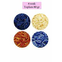 Uzun Boru Kesme Boncuk Çap 2mm Uzunluk 10 mm - 4 Renk - Toplam 80 Gram - BNC428