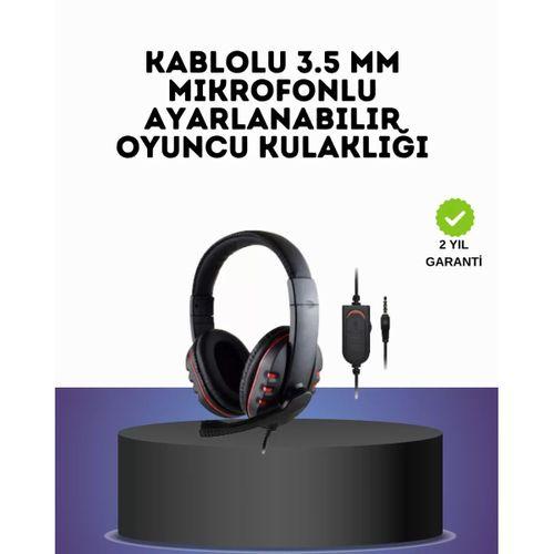 Kırmızı  Headset Mikrofonlu Sağlam Kablolu Konforlu