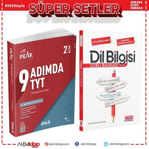 Ünlü Yayıncılık TYT 9 Adımda Soru Bankası 2. Kitap ve AKM Dil Bilgisi Soru Bankası Seti 2 Kitap