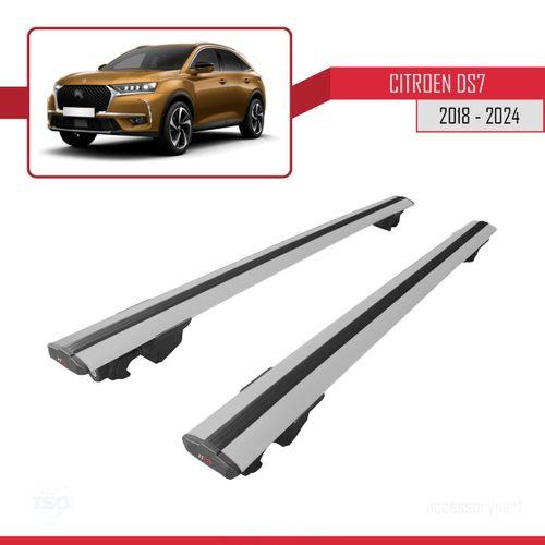 Citroen DS7 CROSSBACK 2018 ve Sonrası ile uyumlu HOOK Model Anahtar Kilitli Ara Atkı Tavan Barı GRİ