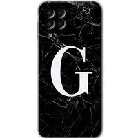 Samsung Galaxy M33 Kılıf HD Desen Baskılı Arka Kapak - Siyah Mermer Desenli G Harfi