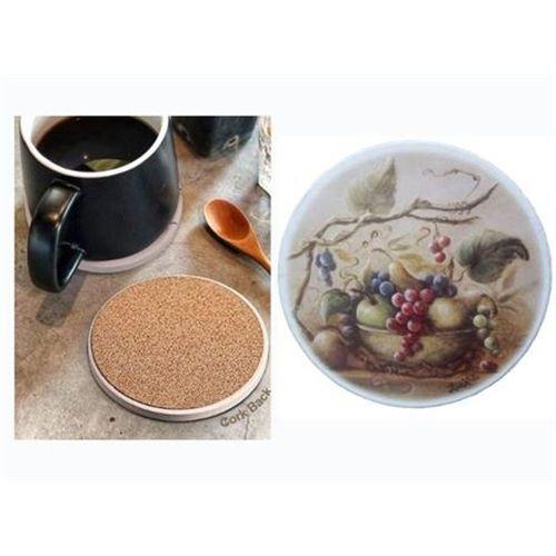 Seramik Bardak Altlığı Üzüm Desenli 10X10Cm