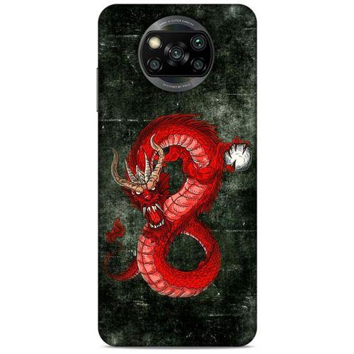 Xiaomi Redmi Poco X3 Kılıf Dragons (23) Ultra Koruma Kılıfı Tatoo Kırmızı Ejderha