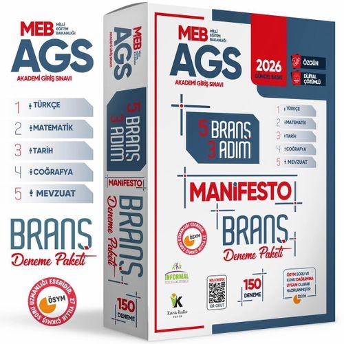 2026 MEB AGS TÜRKÇE-MATEMATİK-TARİH-COĞRAFYA-MEVZUAT 3 Adım 5li Manifesto 150 Adet Branş Deneme Seti