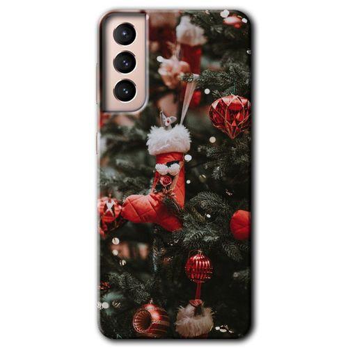 MRCİLETİSİM Samsung Galaxy S21 Kılıf HD Desen Baskılı Arka Kapak + Temperli Cam - Happy New Year