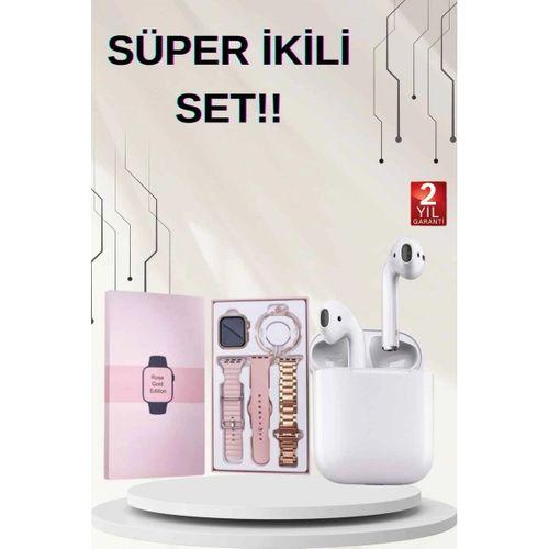3 Kordonlu Dokunmatik Ekran Akıllı Saat Ve 2.nesil Kablosuz Bluetooth Kulaklık Anc/enc