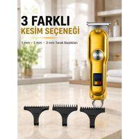 T Bıçaklı Erkek Tıraş Makinesi Usb Led Göstergeli Turbo Özellikli Saç Sakal Kesme Makinesi