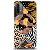 Xiaomi Redmi Note 9 4G Kılıf HD Baskılı Kılıf - Muz Papağan + Tam Ekran Koruyucu