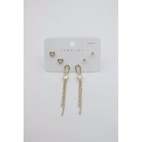 Çoklu Set Küpe - Altın