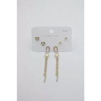 Çoklu Set Küpe - Altın