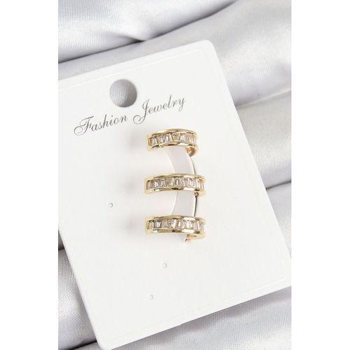 Pirinç Su Yolu Model Gold Renk Sağ Kıkırdak Küpe