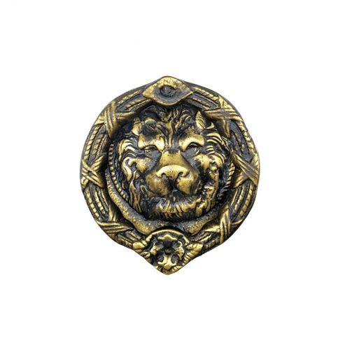 Antika Tarz Dekoratif Pirinç  Kapı Tokmağı, Taktak - 185 Mm, Antik