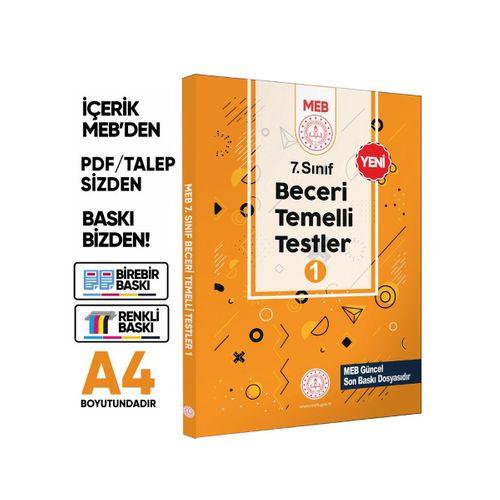 7 Sınıf MEB Beceri Temelli Testler 1 Ve 2  Kitap Set Örnek Soru Bankası (Renkli Baskı) BASKI ÜCRETİ