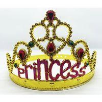 Prenses Yazılı Altın Renk Ayarlanabilir Parti Tacı