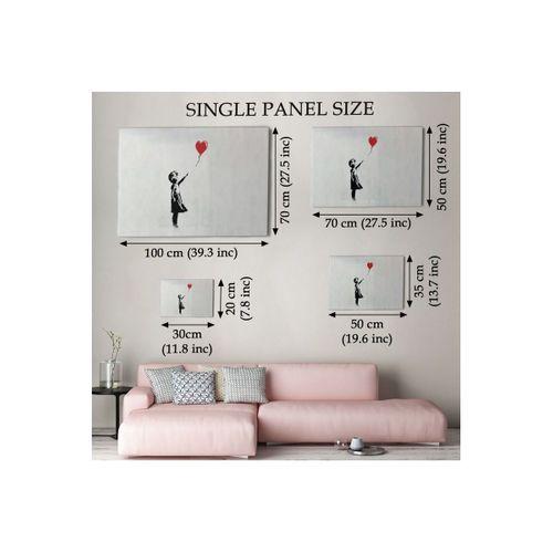 Banksy Kırmızı Balonu Uçup Giden Kız Kanvas Tablosu