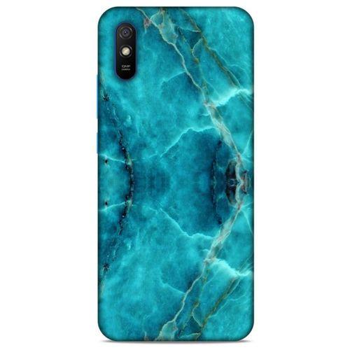Mermer Desenli (13) Tema Silikon Kap Turkuaz Xiaomi Redmi 9A Kılıf