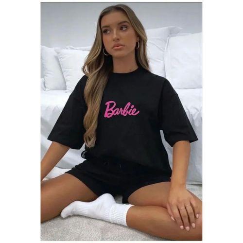 Baskılı Oversize T-shirt - Siyah