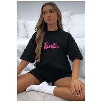 Baskılı Oversize T-shirt - Siyah