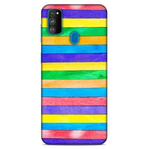 Lopard Samsung Galaxy M30s Uyumlu Kılıf Wood'X (22) Tam Koruma Kılıfı Desenli